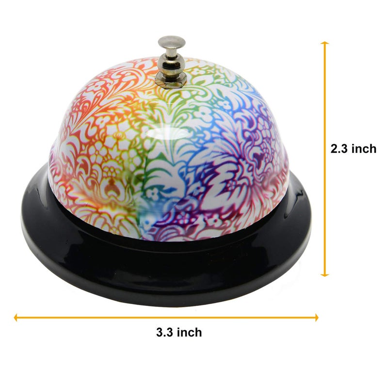 WEKOIL Call Bell Floral Desk Service Bell Customer Ding Bell for Restaurant Hotel Room Kitchen Party Office Elderly Teachers Chef Large Flower Bell,3.35 inch - Image 5